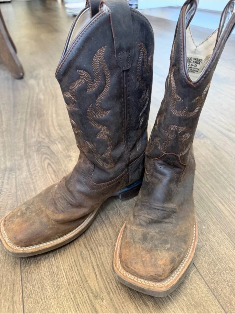 Old West Brand Little Boys' Western Boots - Broad Square toe - SIZE 2.5 (kids)